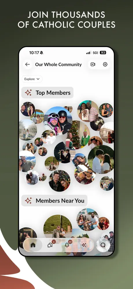 Marriage Every Day community and nearby-member experience displayed on an iPhone.